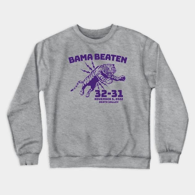 Bama Beaten 32-31 // Upset in Baton Rouge // Vintage Tiger Football Death Valley Crewneck Sweatshirt by SLAG_Creative